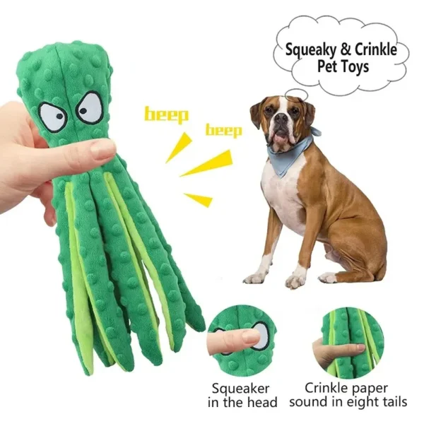 Octopus Plush Dog Toy - Image 2